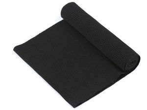 Premium Elastic Rib Knit Cuff and Waistband Fabric, 16x110 cm - Black