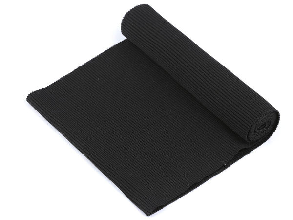 Premium Elastic Rib Knit Cuff and Waistband Fabric, 16x110 cm - Black