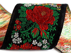 Premium Woven Jacquard Folk Ribbon - 10cm Wide Polyester Decorative Trimming (10m Roll) for Costumes, Crafts, and Home Decor