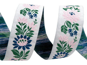 Premium 35mm Woven Folk Costume Jacquard Ribbon, Durable Polyester Trimming - 25m Roll