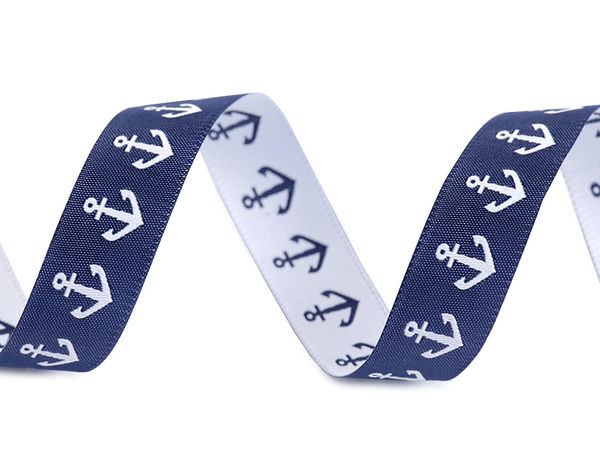 Premium Woven Jacquard Anchor Trim Ribbon - 18mm Width
