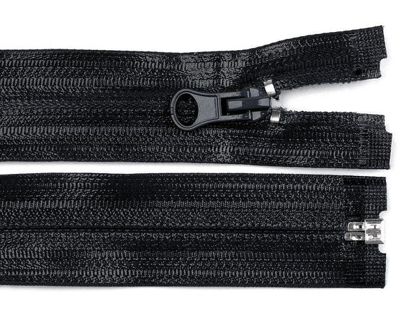 No. 7 Heavy-Duty Waterproof Separating Nylon Coil Zipper, 75 cm (Black) - Premium Open-End Fastener for Outerwear, Jackets & Gear