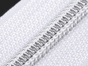 Premium No. 7 Open-Ended Nylon Coil Zipper with Silver Teeth (55 cm)