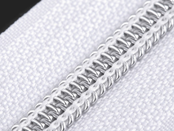 Premium No. 7 Open-Ended Nylon Coil Zipper with Silver Teeth (55 cm)