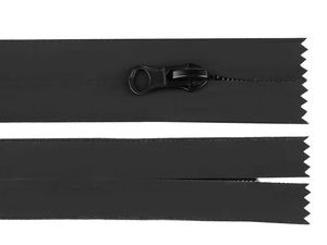 Matte Black No. 7 Water-Resistant Nylon Coil Zipper - 20cm Open-End for Heavy-Duty Outdoor Gear and Apparel