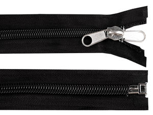 Heavy-Duty No. 10 Nylon Spiral Tent & Sleeping Bag Zipper with Double-Sided Slider (150cm) - Black