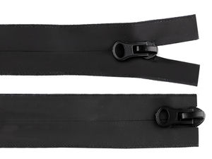Premium No. 5 Waterproof Nylon Two-Way Zipper, 90cm Matte Black with Dual Autolock Sliders