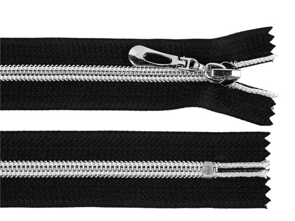No. 7 Nylon Coil Zipper (18cm) with Metallic Silver Teeth & Autolock Slider | Premium Closed-End Fastener for Jackets, Bags & Backpacks