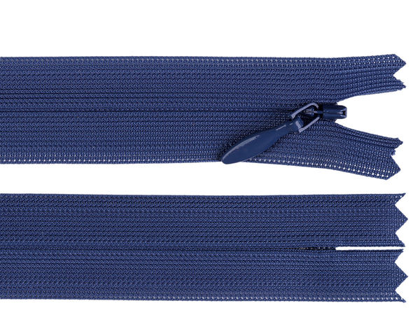 YKK No. 3 Closed-End Invisible Nylon Zipper (50 cm) - Premium Concealed Fastener for Dresses, Skirts & Evening Wear