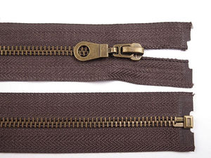 Premium No. 5 Antique Brass Metal Zipper for Leather Jackets and Outerwear - 60cm Open-End