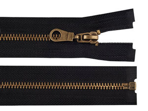 No. 5 Antique Brass Heavy-Duty Metal Zipper (50 cm) for Jackets and Leatherwear