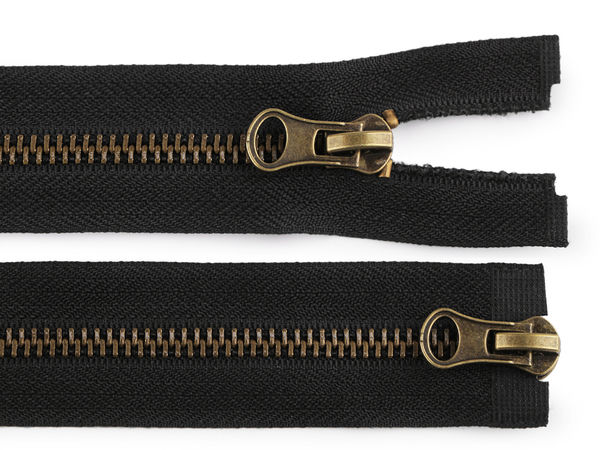 No. 5 Heavy-Duty Two-Way Open-End Metal Zipper with Double Sliders - Black, 70 cm