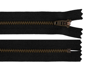 YKK No. 4 Closed-End Metal Zipper, 18cm - Premium Lockable Fastener for Jeans, Jackets, and Outerwear