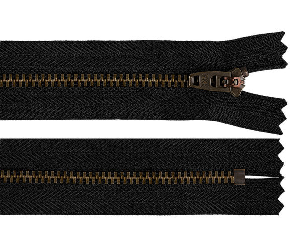 YKK No. 4 Closed-End Metal Zipper, 18cm - Premium Lockable Fastener for Jeans, Jackets, and Outerwear