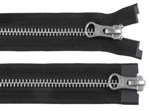 YKK No. 5 Metal Zipper, Two-Way Open-End, 90 cm - Heavy-Duty Replacement Zipper for Leather Jackets and Coats