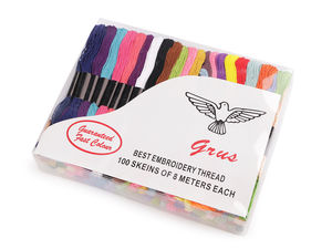 Premium Embroidery Mouline Thread Set – Assorted Color Mix (100 Pieces x 8m)