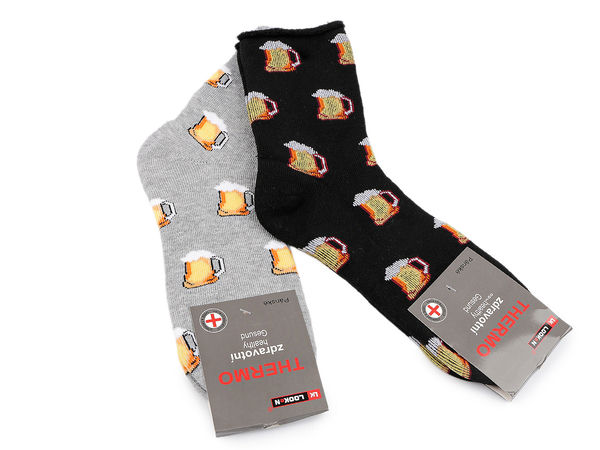 Men's Premium Novelty Thermal Socks with Non-Constricting Medical Trim - Random Mix