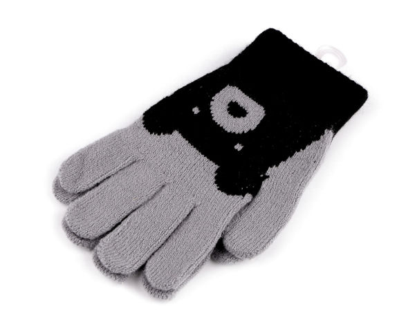 Kids Cozy Bear Knit Gloves - Warm Stretch Winter Gloves for Boys and Girls (Ages 3-6)
