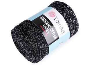 Premium Macrame Cotton Lurex Yarn (250g) – Metallic Glitter Twine for Knitting & Crochet Home Decor, Baskets, and Bags