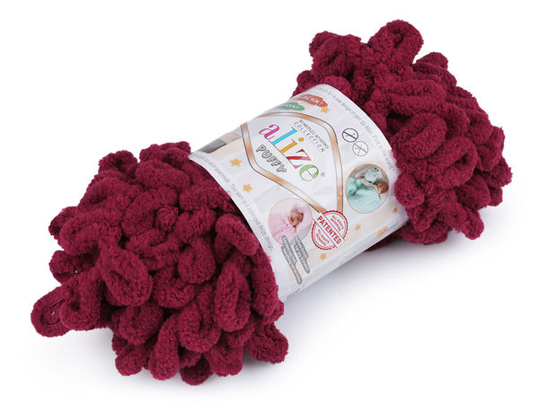Alize Puffy Loop Knitting Yarn – Ultra-Soft Chenille Finger Knitting Yarn (100g) for Blankets, Scarves, and Home Decor