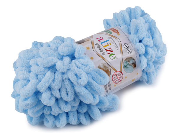 Alize Puffy Loop Knitting Yarn – Ultra-Soft Chenille Finger Knitting Yarn (100g) for Blankets, Scarves, and Home Decor