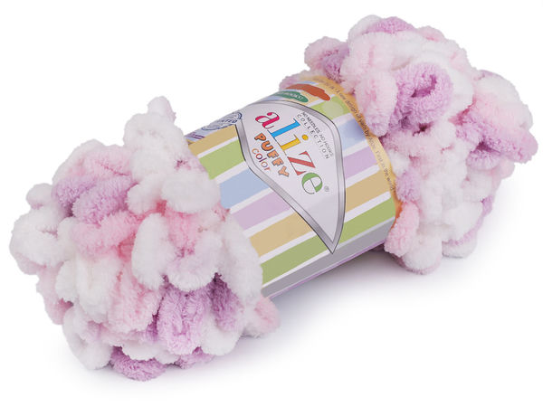 Alize Puffy Color Loop Yarn – Premium Soft Chenille Finger Knitting Yarn (100g)