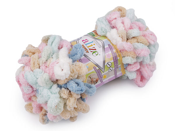 Alize Puffy Color Loop Yarn – Premium Soft Chenille Finger Knitting Yarn (100g)