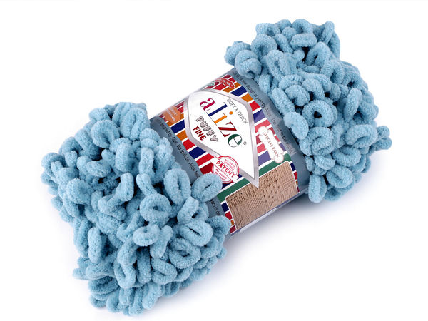 Alize Puffy Fine Loop Yarn – Premium Finger Knitting Chenille Yarn (100g) – No Needles Required for Blankets, Scarves & Crafts