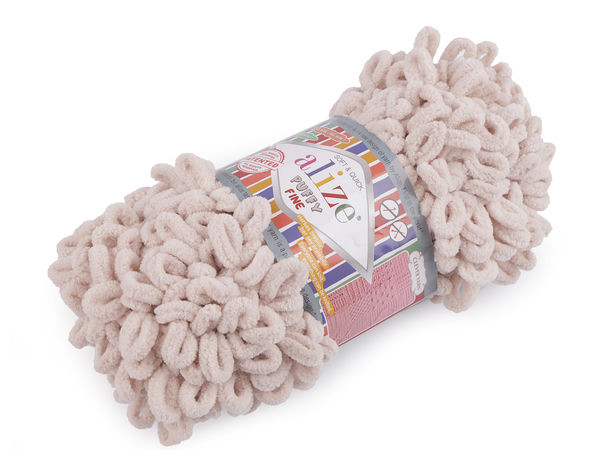 Alize Puffy Fine Loop Yarn – Premium Finger Knitting Chenille Yarn (100g) – No Needles Required for Blankets, Scarves & Crafts