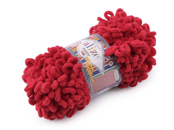 Alize Puffy Fine Loop Yarn – Premium Finger Knitting Chenille Yarn (100g) – No Needles Required for Blankets, Scarves & Crafts