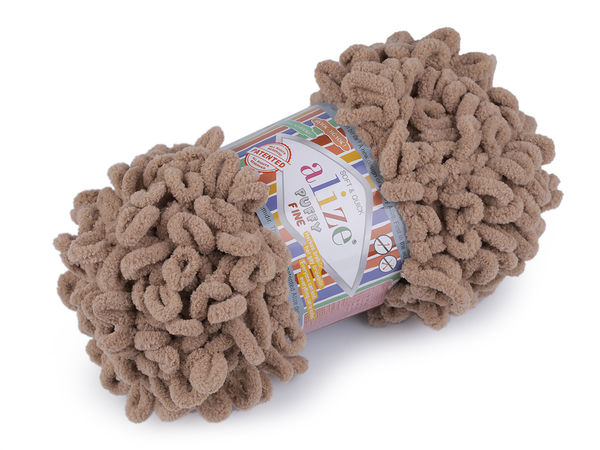 Alize Puffy Fine Loop Yarn – Premium Finger Knitting Chenille Yarn (100g) – No Needles Required for Blankets, Scarves & Crafts
