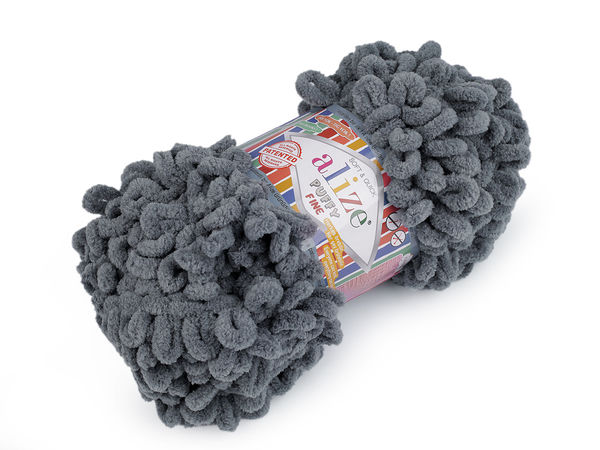 Alize Puffy Fine Loop Yarn – Premium Finger Knitting Chenille Yarn (100g) – No Needles Required for Blankets, Scarves & Crafts