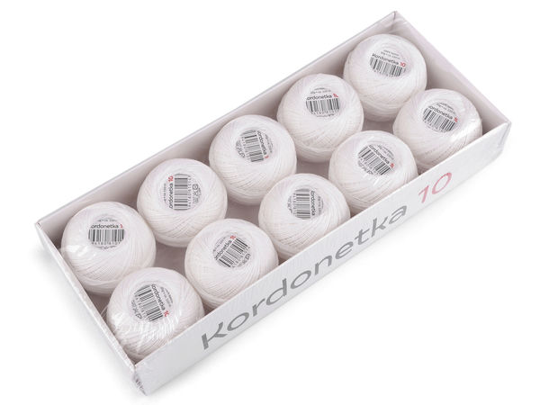 Premium White 100% Cotton Cordonnet Crochet and Bobbin Lace Yarn (20g)
