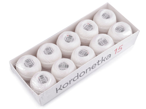Premium White 100% Cotton Cordonnet Crochet and Bobbin Lace Yarn (20g)