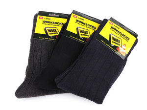 Men's Premium Cotton Work Socks - Durable Striped Multi-Pack Set