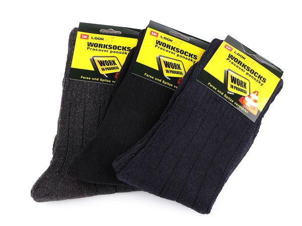 Men's Premium Cotton Work Socks - Durable Striped Multi-Pack Set