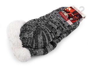 Emi Ross Cozy Faux Fur Thermal Knit Slipper Socks with Anti-Slip Grips