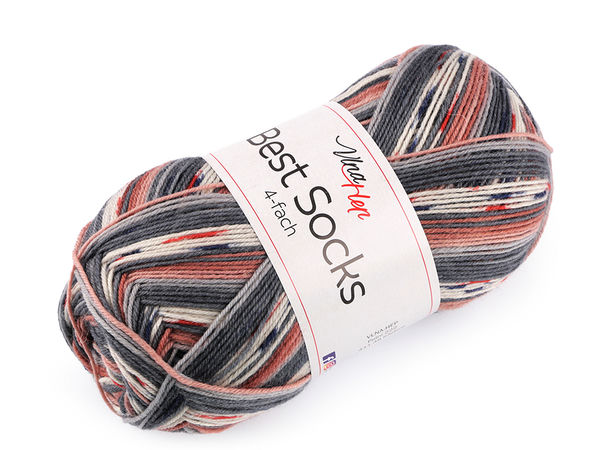 Best Socks Self-Patterning Knitting Yarn – Premium Wool Blend Sock Yarn, 100g