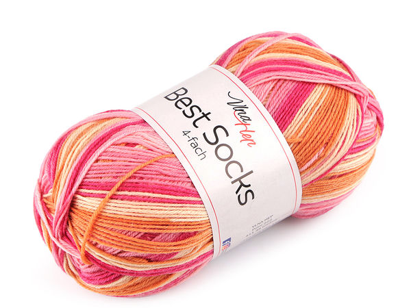 Best Socks Self-Patterning Knitting Yarn – Premium Wool Blend Sock Yarn, 100g