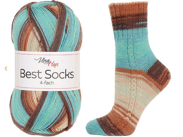 Best Socks Self-Patterning Knitting Yarn – Premium Wool Blend Sock Yarn, 100g