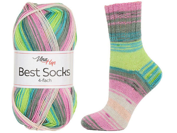 Best Socks Self-Patterning Knitting Yarn – Premium Wool Blend Sock Yarn, 100g