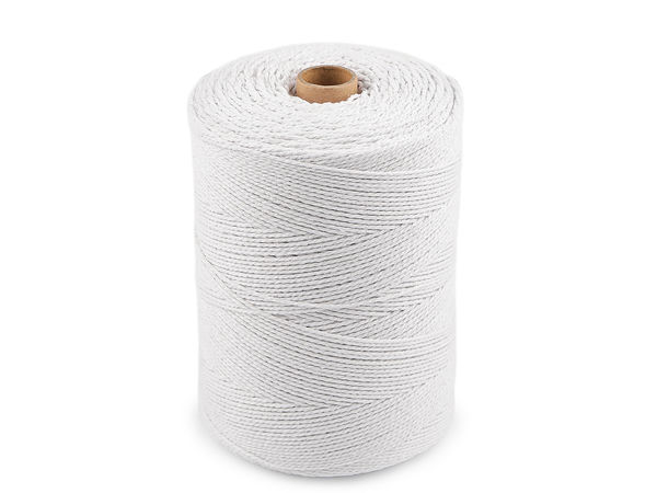 Premium Braided Cotton Macramé Cord (1.5-2mm, 6-Ply) - Strong Cotton Craft Yarn for Macramé, Crocheting, Bags & Home Decor
