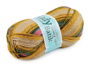 Lady Batik de Luxe Premium Knitting and Crochet Yarn - 100g Multicolored Mottled Thread