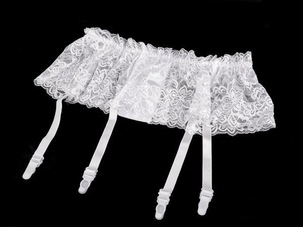 Premium Floral Lace Garter Belt with 4 Adjustable Suspenders | High-Stretch Universal Fit
