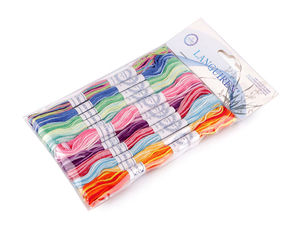 Premium Mouline Embroidery Thread Set - 12 Pieces of 8m Variegated Craft Floss for Cross-Stitch, Friendship Bracelets & Hand Sewing