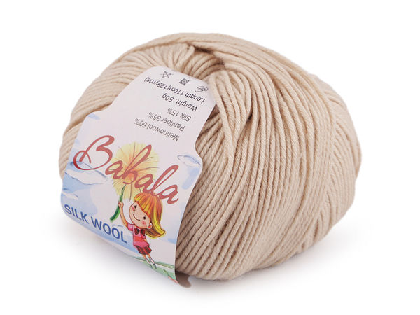 Babala Premium Wool & Silk Blend Knitting Yarn (50g) | Soft, Warm & Breathable Luxury Yarn for Knitting and Crochet