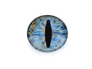 Premium Round Glass Cabochon - Dragon's Eye Motif, 25mm
