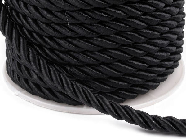 Premium 7mm High-Gloss Twisted Cord - Heavy-Duty Decorative String for Upholstery, Drapery, Bags, and Crafts