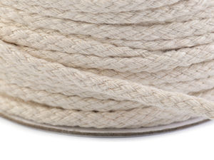 Premium Braided Cotton Cord (4mm, Flat) – Multi-Purpose Natural Rope for Crafts, Haberdashery, Candle Wicks, and Clotheslines