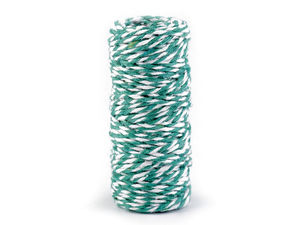 Premium Two-Tone Twisted Cotton Cord Ø 1.5mm - Durable 8-Ply Decorative String for Gift Wrapping, Crafts, and Document Binding